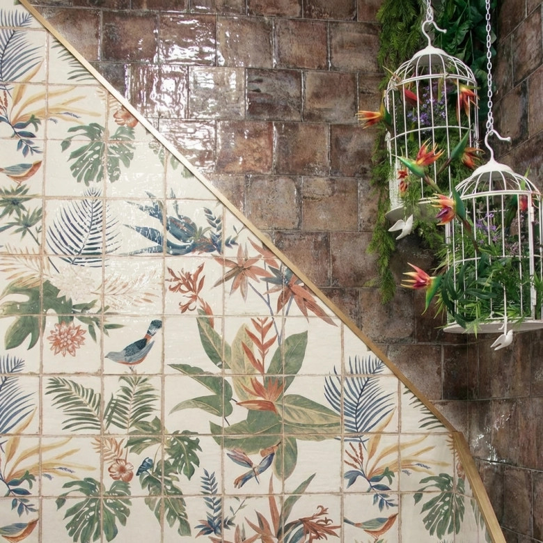 Carrelage sol et mur Belleville fresque décor sonata 20x20 cm