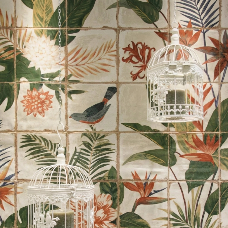 Carrelage sol et mur Belleville fresque décor sonata 20x20 cm