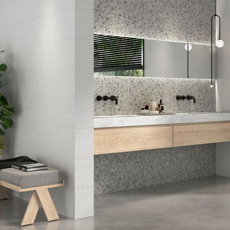 Carrelage mur Grano decors blanco 25x75 cm