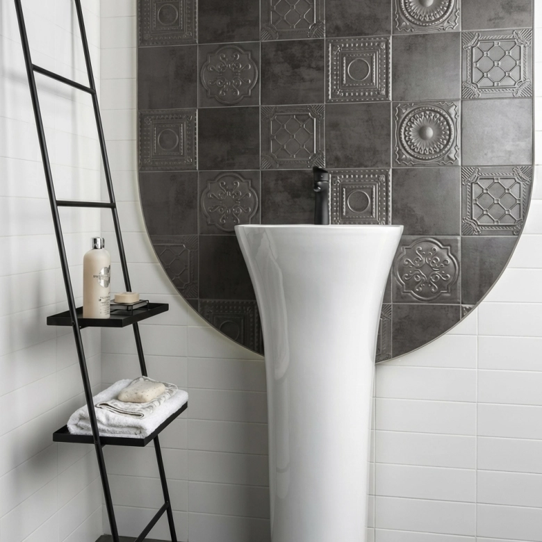 Carrelage sol et mur Shield argent 20x20 cm