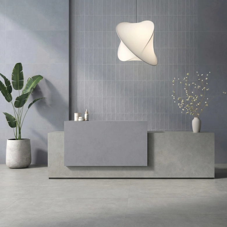 Carrelage sol moderne Nikkō bleu jeans 60x120 cm