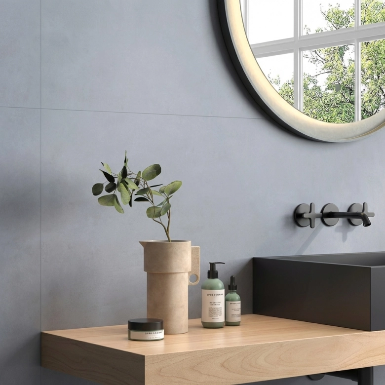 Carrelage sol moderne Nikkō bleu jeans 60x120 cm