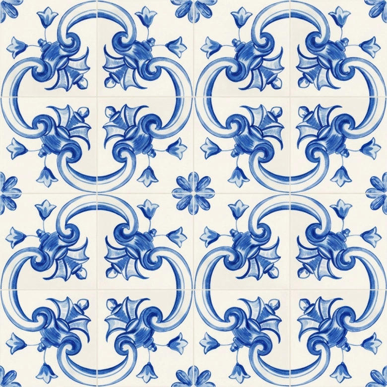 Azulejos Galan Flor Azul.2 20x20 cm