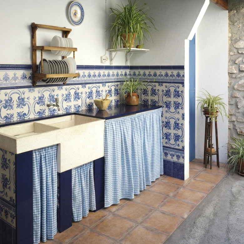 Azulejos Galan Flor Azul.2 20x20 cm