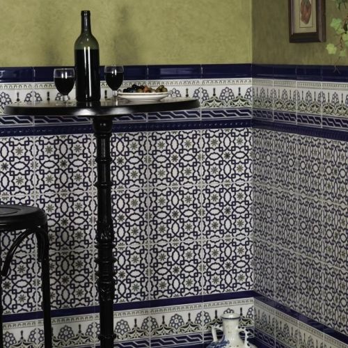 Azulejos liso relieve azul...