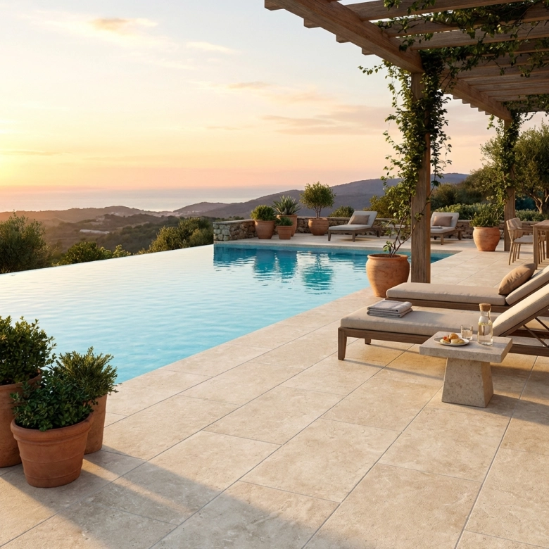 Dalle extérieur Pomezia 2.0 beigeR11 60,4x120,8 cm