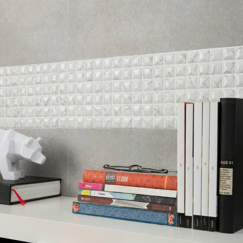 Mosaïque Marbella edna carrara grey brillant 31.5x31.5 cm