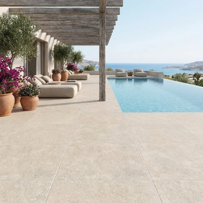 Dalle extérieur Nacre beige 2.0 R11 60x60 cm