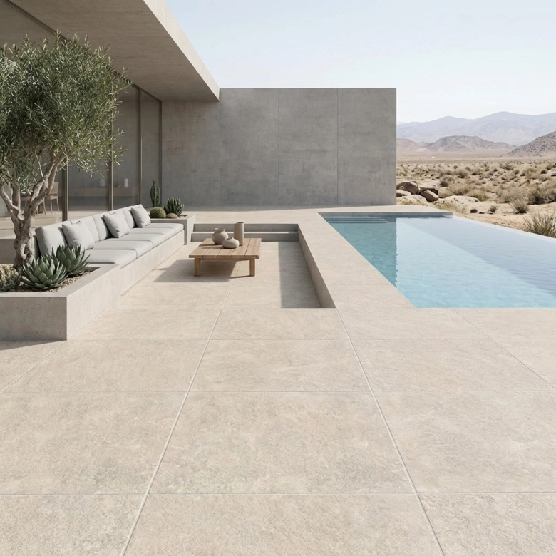 Dalle extérieur Nacre beige 2.0 R11 60x60 cm