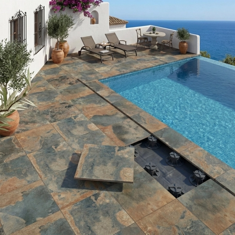 Dalle extérieur Chateau 2.0 Nuit R11 60x60 cm