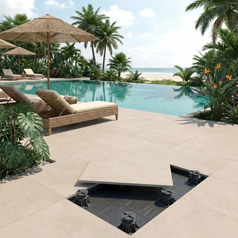 Dalle extérieur Link 2.0 crème R11 60x60 cm