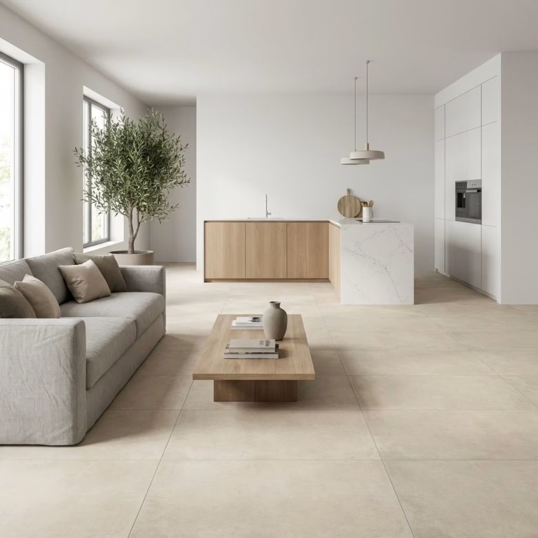 Carrelage sol effet béton Boston crema 30x60 cm