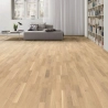 Parquet contrecollé Cologne chêne blanc clair Favorit brossé vitrifié 3 frises 18*220 cm