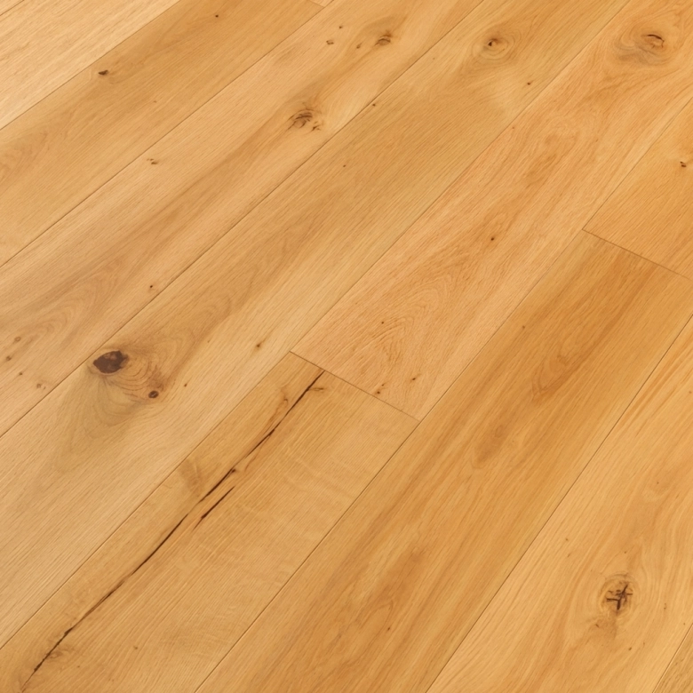 Parquet contrecollé Dresde Chêne Charentes brossé vitrifié planche 15*190 cm