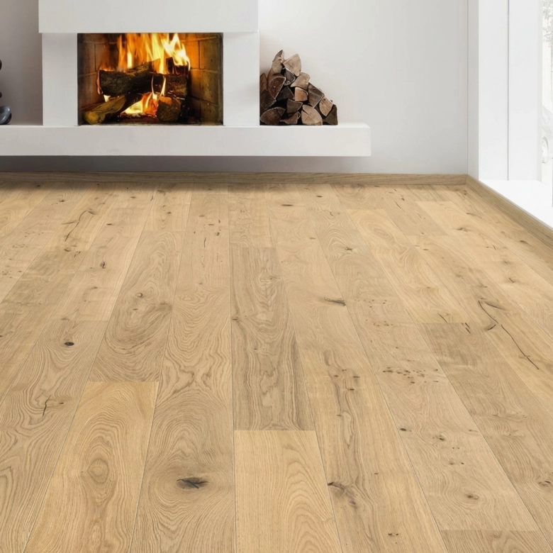 Parquet contrecollé Cologne chêne invisible universal brossé vitrifié planche large 18*220 cm