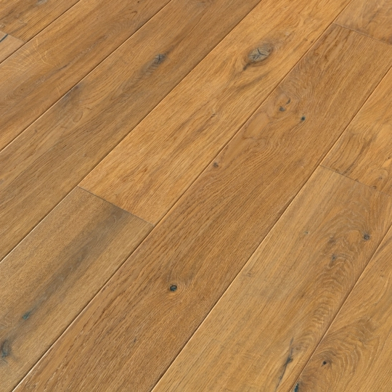 Parquet contrecollé Class Chêne Honorat brossé huilé planche large 19*190 cm