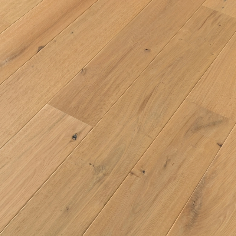 Parquet contrecollé Class Chêne Bréhat brossé huilé planche large 19*190 cm