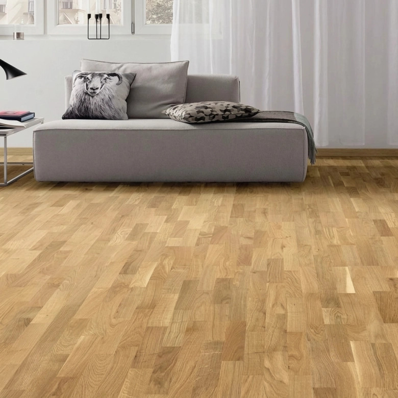 Parquet contrecollé Cologne chêne brossé Favorit huilé 3 frises 18*220 cm