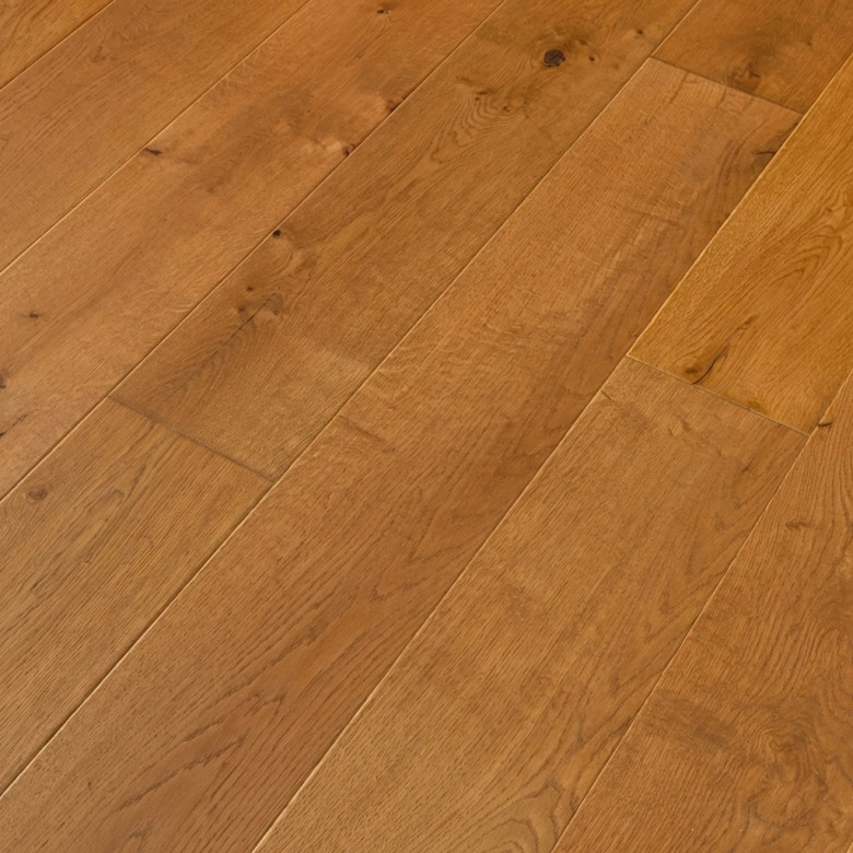 Parquet contrecollé Class Chêne Molène brossé huilé planche large 19*190 cm