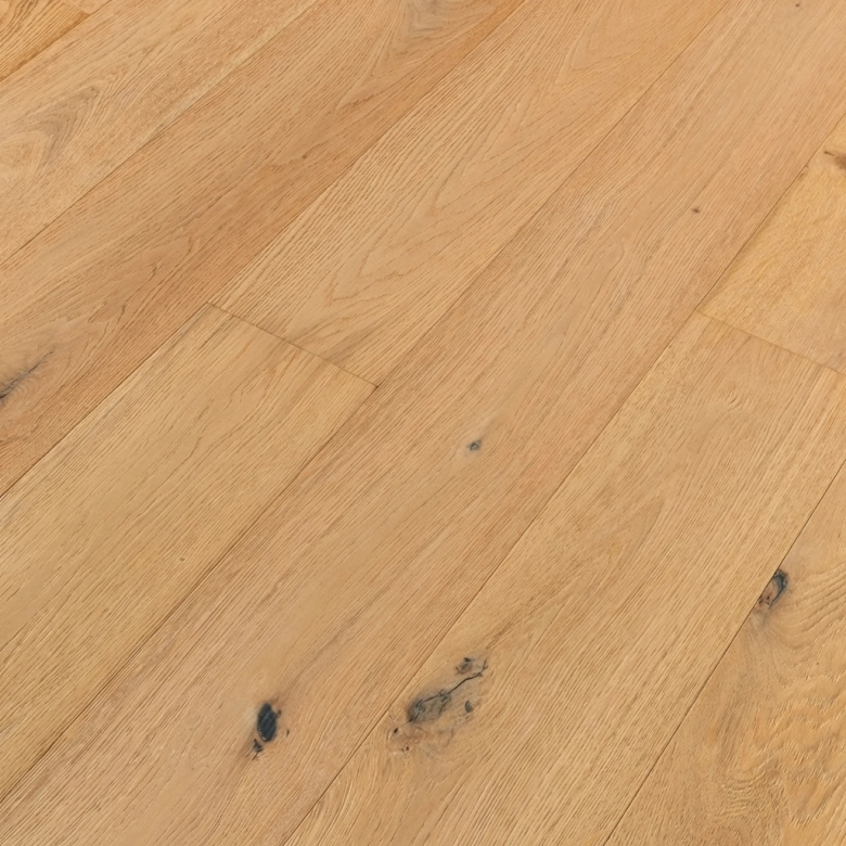 Parquet contrecollé Class Chêne Ouessant brossé huilé planche large 19*190 cm