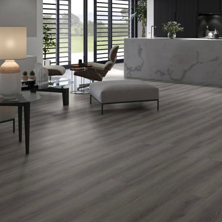 Lames PVC 5.5mm à clipser Umbra gris 18,2x122 cm