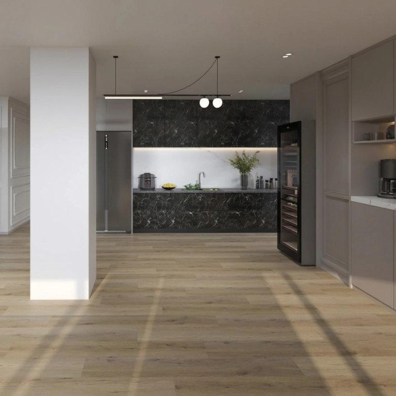 Lames PVC 5.5mm à clipser Pin beige 18,2x122 cm