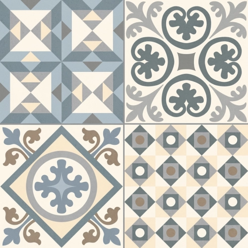 Carrelage sol effet carreaux de ciment Tradition grey 33,15*33,15 cm