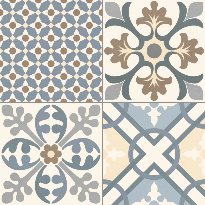 Carrelage sol effet carreaux de ciment Tradition grey 33,15*33,15 cm