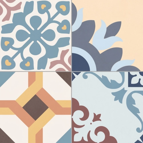 Carrelage sol effet carreaux de ciment Manzanillo mix 33,15*33,15 cm