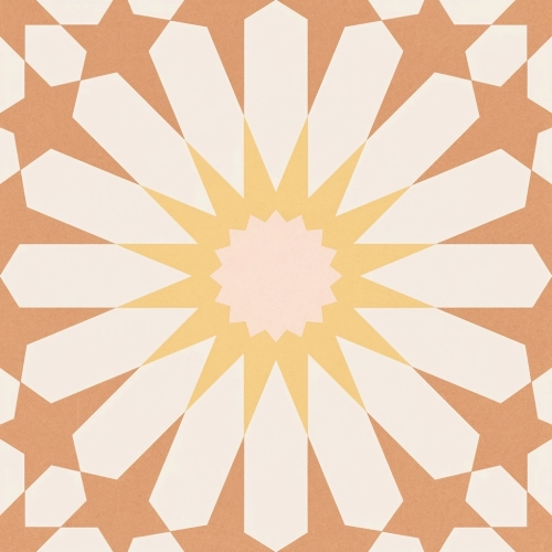 Carrelage sol effet carreaux de ciment Taco Vintage soleil orange 16,5x16,5 cm