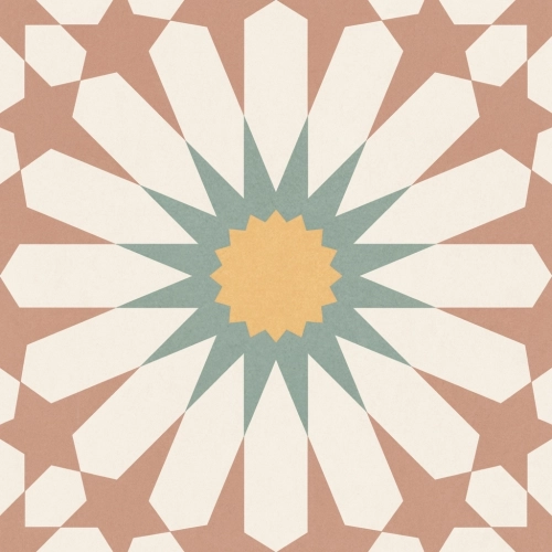 Carrelage sol effet carreaux de ciment Taco Vintage soleil bordeaux 16,5x16,5 cm