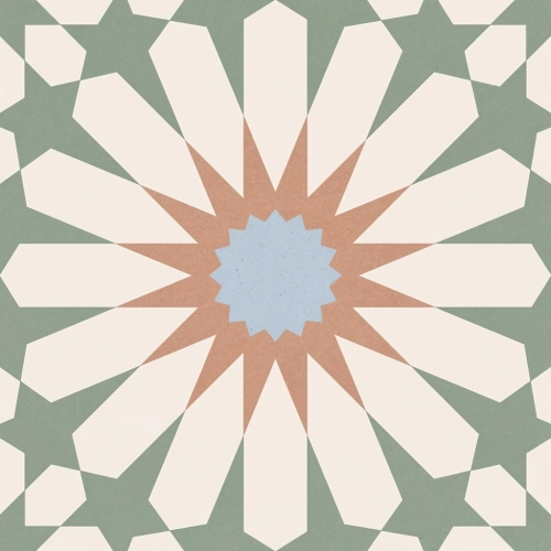 Carrelage sol effet carreaux de ciment Taco Vintage soleil menthe 16,5x16,5 cm