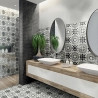 Carrelage sol effet carreaux de ciment Water gris 44x44 cm