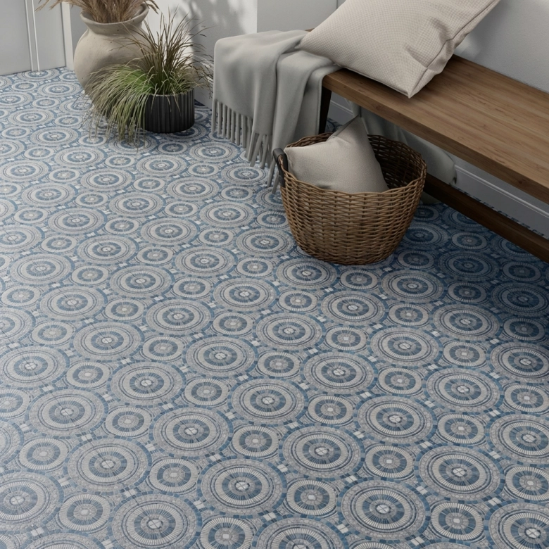 Carrelage sol effet carreaux de ciment Rueda décor Aurora 20x20 cm