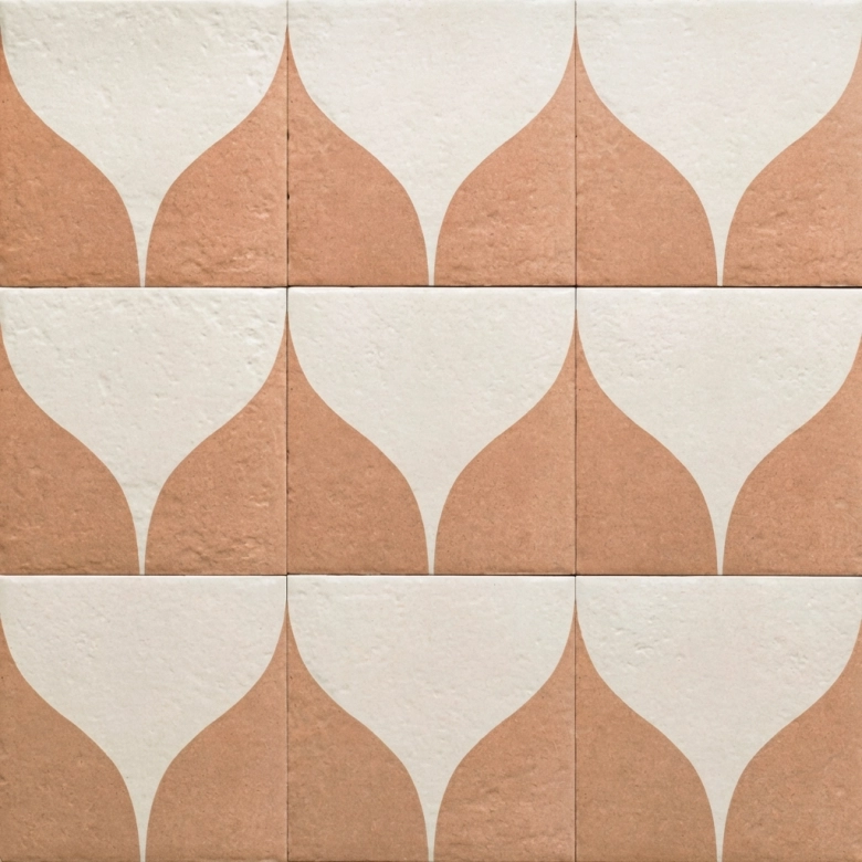 Carrelage sol effet carreaux de ciment Dalí décor terre goutte 20x20 cm