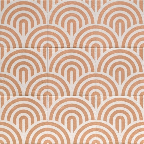 Carrelage sol effet carreaux de ciment Dalí décor terre arc de cercle 20x20 cm