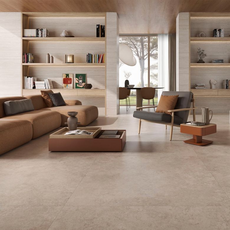 Carrelage sol effet Travertin Lara naturel 100x100 cm