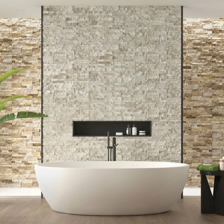 Carrelage effet parement Stale mix 25x60 cm