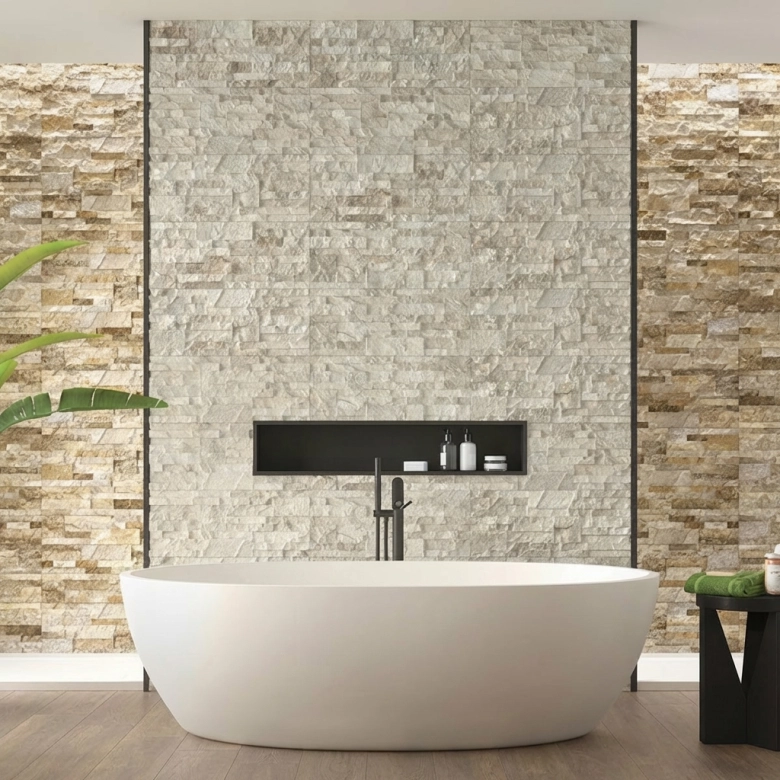 Carrelage effet parement Stale sand 25x60 cm