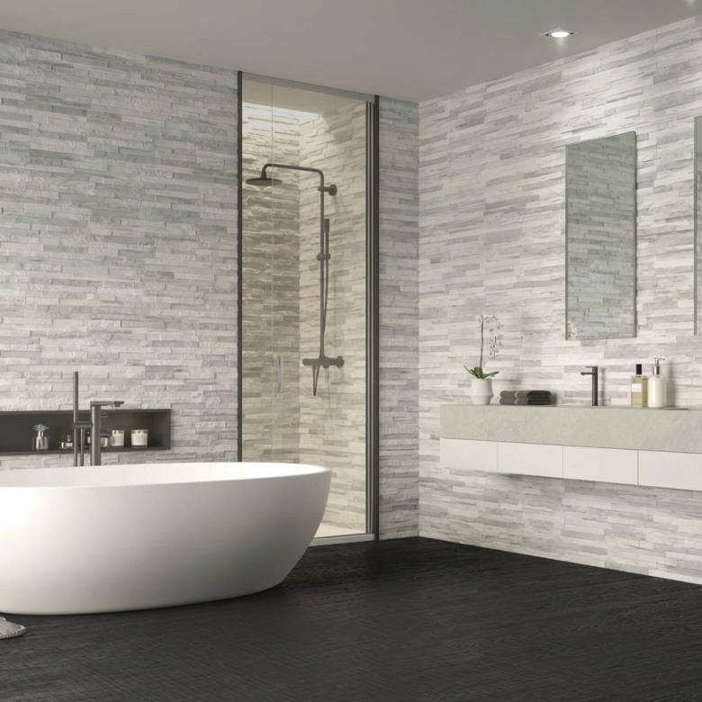 Carrelage effet parement wood grey 25x60 cm