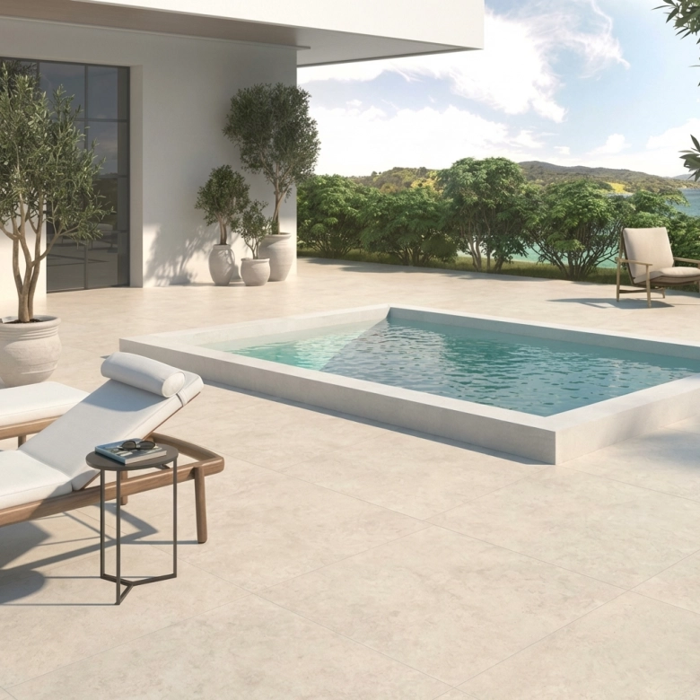 Carrelage sol extérieur effet Travertin Lara beige R11 60*120 cm