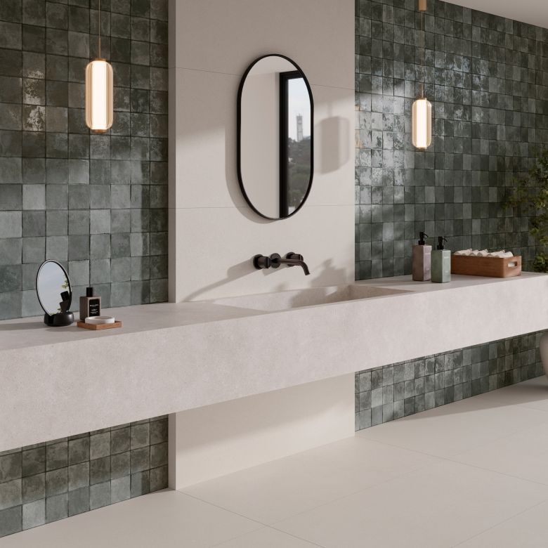 Carrelage mur effet zellige Ménara bloc gris anthracite60x120 cm