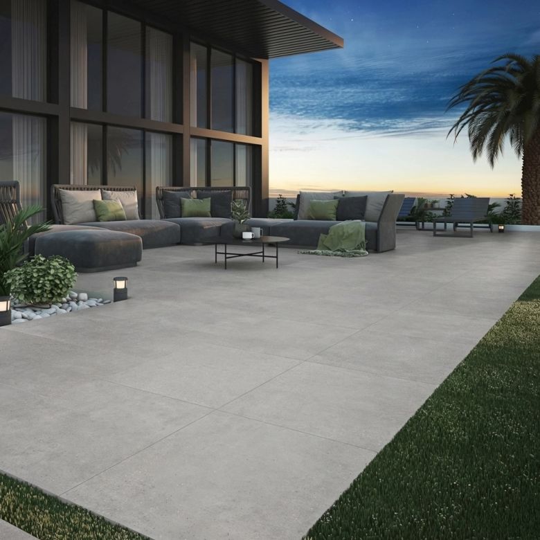 Carrelage sol extérieur moderne Gravi gris R11 60x60 cm