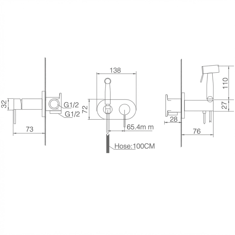 Mitigeur Douchette WC Cahuita
