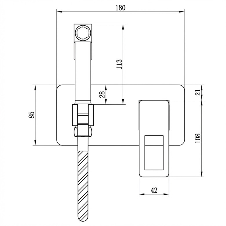 Mitigeur Douchette WC Manzanillo Noir/Or rose