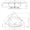Baignoire d'angle Holbox 140 x 140 cm
