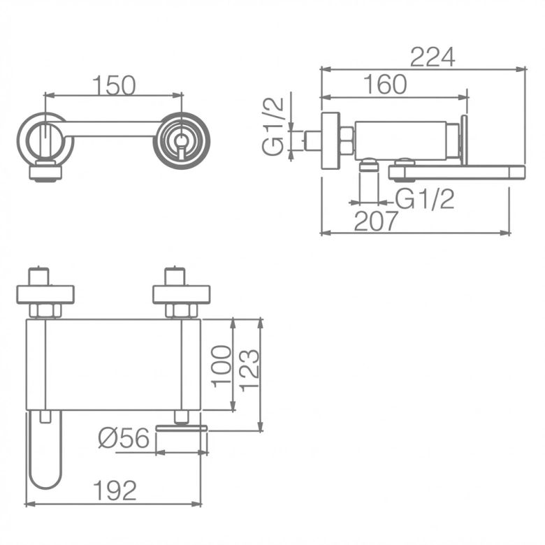 Mitigeur Bain Douche Circle Chrome