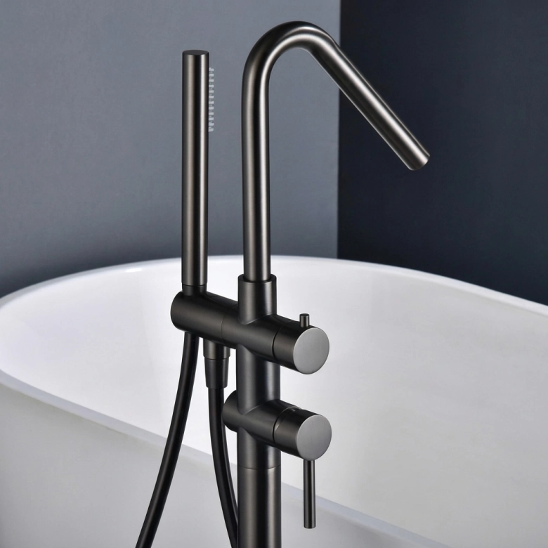 Mitigeur Bain-Douche sur pied Milan Gris Anthracite