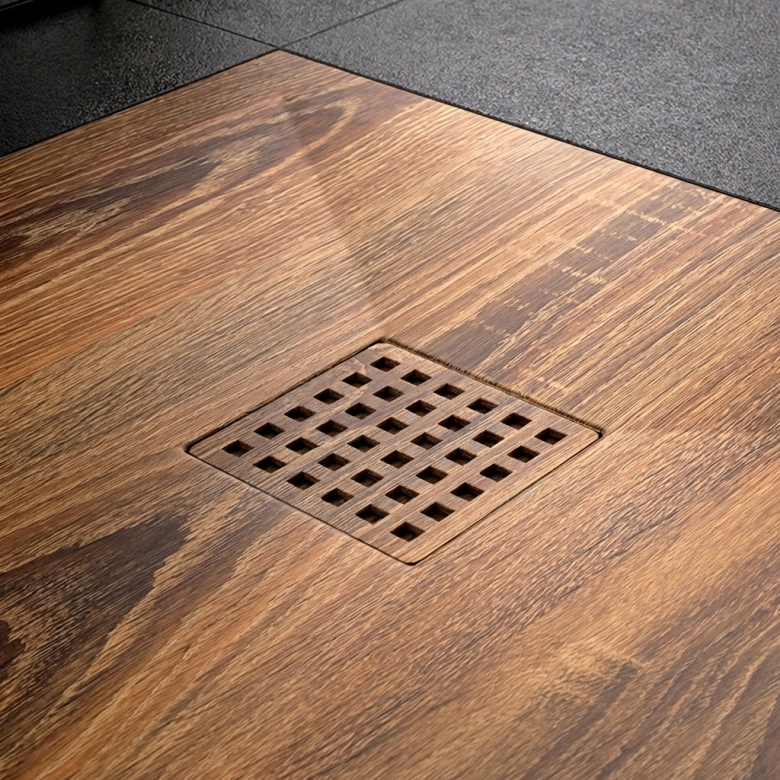 Receveur Bois noyer lisse antidérapant 