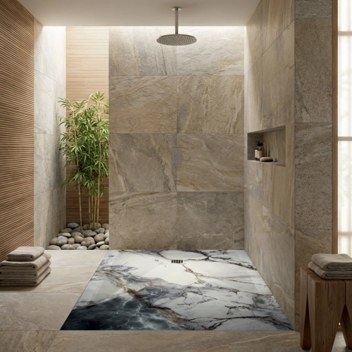 Receveur Marbre Blanc Or...